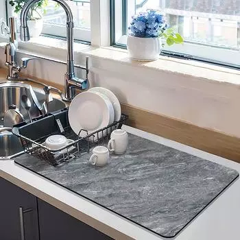 Коврик для слива воды на кухне, грязепоглощающий диатомовый коврик для столешницы, сухой коврик для посуды, коврик для чашки, не требующий мытья, коврик для чайного столика, бара 30*40CM