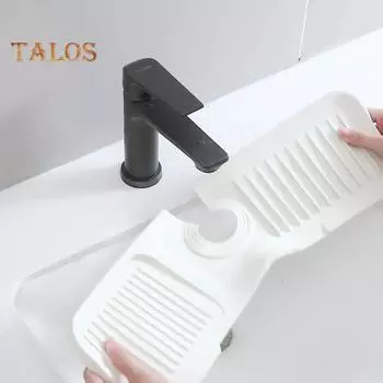 Коврик для смесителя, быстросохнущий каменный поднос для раковины, защита для раковины, защита от брызг, силиконовый дренажный коврик для кухни, ванной комнаты, раковины A