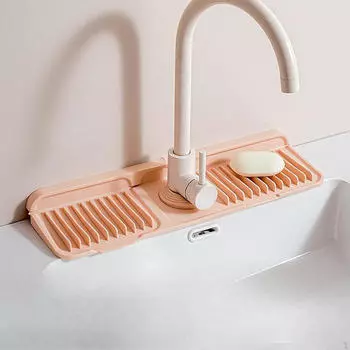 Коврик для смесителя с защитой от брызг, многофункциональный, для слива воды на кухне, держатель для мыла, для