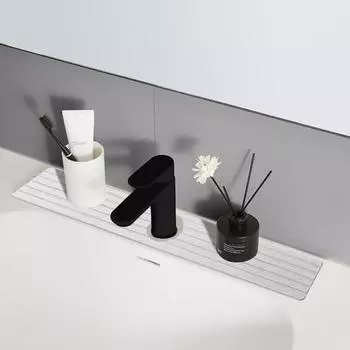 Коврик для смесителя, супервпитывающий каменный поддон для раковины, предотвращает накопление влаги, быстросохнущий коврик для кухни, ванной комнаты, стойки M белый