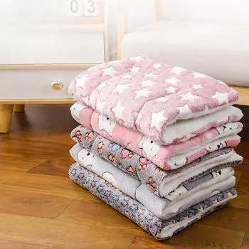 Коврик для сна для домашних животных, кровать для собак, кровать для кошек, мягкое шерстяное утолщенное одеяло, флисовое домашнее моющееся теплое одеяло, товары для животных S