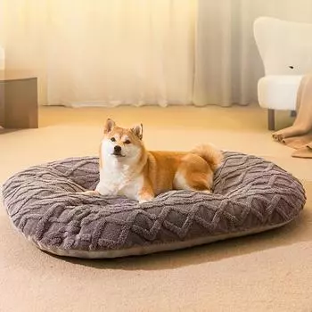 Коврик для сна домашних животных, осенне-зимний, для собак и кошек, утолщенный, теплый, жаккардовый, хлопковый, бархатный, губчатый коврик для сна кошек и больших собак S 47*35*17cm