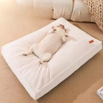 Коврик для собак, чтобы согреться зимой, универсальный для всех сезонов, съемный, имитация кролика, бархатный домик для собак, кошачье гнездо, лежанка для собак, кошачий коврик, спальное гнездо для домашних животных S45*35*6cm