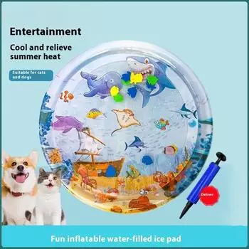 Коврик для собак, охлаждающий летний коврик для кошки, одеяло, диван, дышащая летняя кровать для домашних животных, моющаяся, для маленьких, средних и больших собак, коврик для льда для домашних животных 100cm(pump not included)