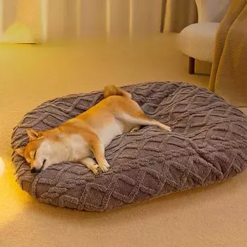 Коврик для собак осенне-зимний утолщенный теплый жаккардовый хлопковый бархатный губчатый коврик для кошек и больших собак, спальный коврик для домашних животных S: 47 * 35 * 17cm
