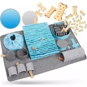 Коврик для собак Snuffle для крупных собак и собак любого размера с 10 тренировочными элементами и 3 уровнями сложности