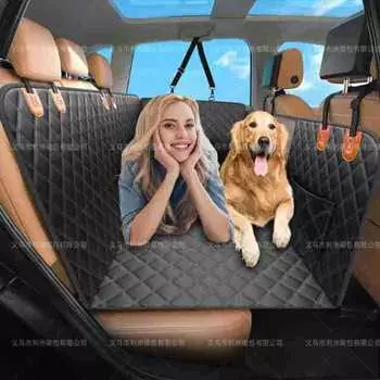 Коврик для собаки в машину, коврик для заднего сиденья автомобиля, водонепроницаемый чехол для сиденья автомобиля для собак, матрас для кемпинга Diamond lattice чёрный
