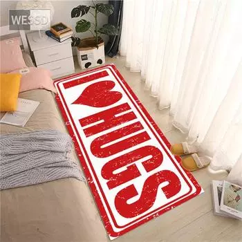 Коврик для спальни «I Love Hug» для девочек, прикроватный коврик для детей, милый ковер для гостиной, кухонный коврик, ковер для ванной комнаты, впитывающий материал 40x60cm