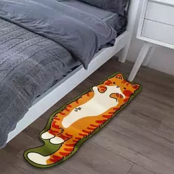 Коврик для спальни с изображением кошки, забавный, мягкий, мультяшный, милый, машинная стирка, нескользящий, в форме животного, коврик для прихожей, спальни, кухни, прихожей 40cmx60cm