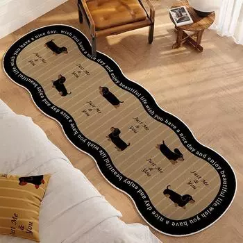 Коврик для спальни с изображением собаки таксы, прикроватный, можно стирать в стиральной машине, легко складывается, милый мягкий плюшевый коврик, длинная полоска, ковры для украшения дома 40x120cm