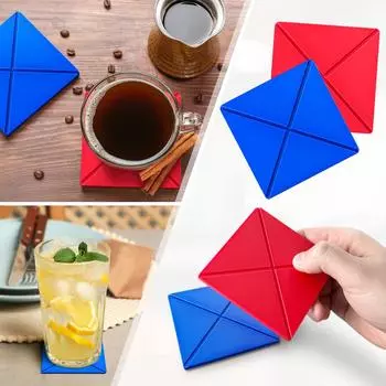 Коврик для стакана в виде корейской игровой карты, 3D-печать, коврик для стакана в виде игральной карты, креативный коврик для стакана в виде напитка в виде 3D-печати One Size