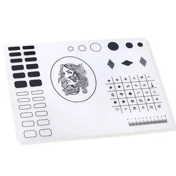 Коврик для стола для практики нейл-арта Силиконовый коврик для раскрашивания ногтей Наклейки для ногтей Печать инструментов для нейл-арта Подставка для раскрашивания Силиконовый коврик