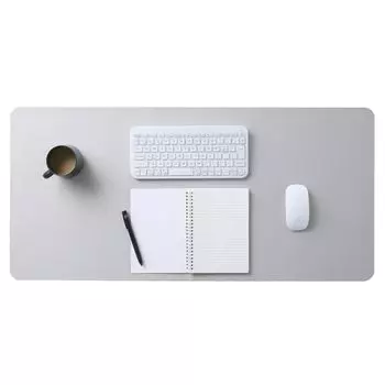 Коврик для стола ELECOM, большой, коврик для мыши, 900 мм x 430 мм, кожаный, односторонний, Nuance Gray, противоскользящий, MP-XDM04LGY светло-серый
