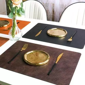 Коврик для стола из ПВХ, твердый коврик для миски, легкий, роскошный коврик для посуды, для использования в помещении и на открытом воздухе L бежевый