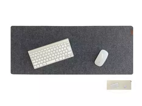 Коврик для стола из войлока, шерсти, сохраняющий тепло, зимний, влагопоглощающий, летний, удобный, большой, толстый, серый, белый, коврик для мыши, толщина 5 мм, тихий, для офиса, 330x830 (Серый)