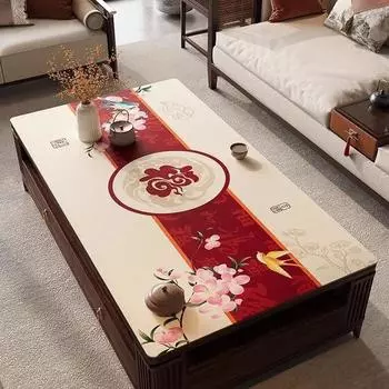 Коврик для стола Кожаный коврик для стола Водонепроницаемая промасленная скатерть Настольный коврик Дзен Настольный коврик 70*70cm