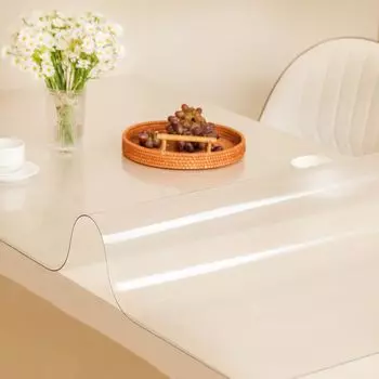 Коврик для стола Прозрачная скатерть Тисненый виниловый прозрачный чехол для стола Без запаха Не образует пузырьков Устойчив к пятнам Водоотталкивающий Термостойкий Стандартный