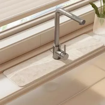Коврик для столешницы, впитывающий коврик для раковины в ванной, диатомовая грязевая подкладка для умывальника, брызгозащищенная раковина, украшение стола, аксессуары для кухни 38X13.8cm