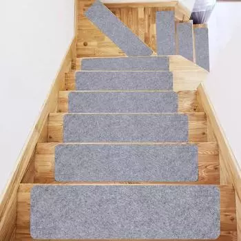 Коврик для ступенек, нескользящий коврик для лестницы, декоративный коврик из термопластичной резины, моющийся, безопасный для дома, поглощающий коврик для лестницы, напольные коврики, защитный коврик темно серый