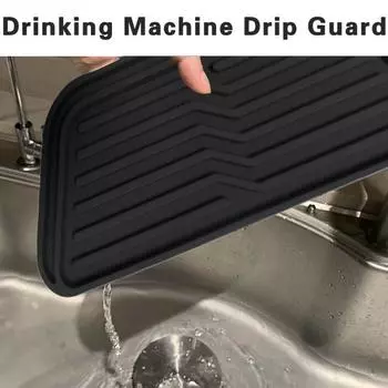 Коврик для сушки холодильника Yousheng, многоцелевой, быстросохнущий, большой емкости, брызгозащищенный, сливаемый, противоскользящий, силиконовый, поддон для сбора капель для ежедневного использования чёрный