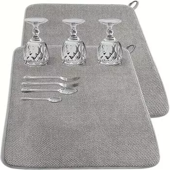 Коврик для сушки кухонной посуды из микрофибры, впитывающий салфетку для стола, нескользящий, термостойкий, дренажный коврик, коврики для сушки шкафов, коврики для ванной комнаты 40*30cm/15.75*11.81inch серый