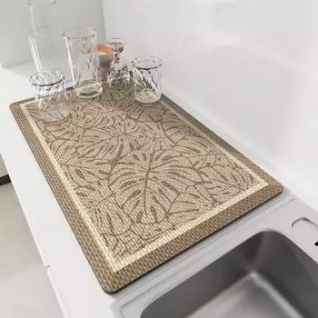 Коврик для сушки кухонной посуды, противоскользящий коврик для слива кофе, водонепроницаемый коврик для посуды, термостойкий коврик для столешницы, подставка для слива крана 30x40 cm