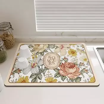 Коврик для сушки кухонной посуды, суперабсорбирующий коврик для сушки кофе, водонепроницаемый, быстросохнущий коврик для столешницы, дренажный коврик 30x40 cm