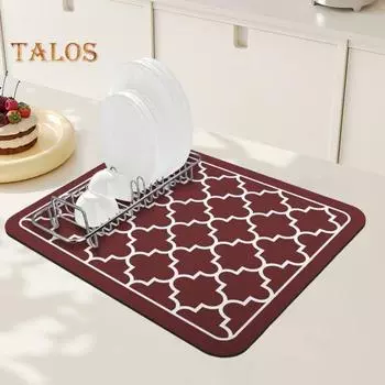 Коврик для сушки посуды, большой впитывающий дренажный коврик для кухонной стойки, многофункциональный коврик для кофе и ванной комнаты 30*40cm хаки