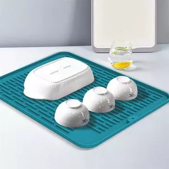 Коврик для сушки посуды Быстросохнущий Термостойкий Нескользящий чёрный