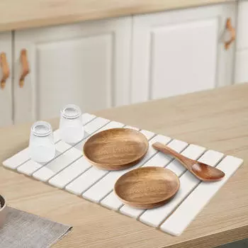 Коврик для сушки посуды из диатомита для хранения на кухне белый