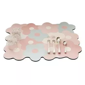 Коврик для сушки посуды на кухонной стойке, освежающий, милый, элегантный, термостойкий, впитывающий, для сушки посуды 30x40CM розовый/синий