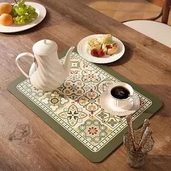 Коврик для сушки посуды Подставка для обеденного стола Декор для журнального столика Впитывающий коврик для сушки Подставка под чашку Подставка под тарелку Аксессуары для декора кухни 30x40cm
