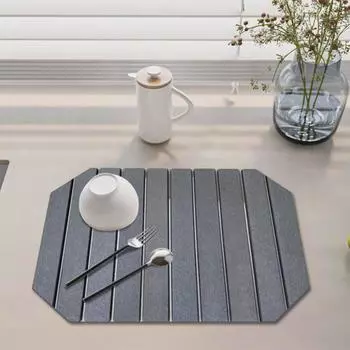 Коврик для сушки посуды, складной, впитывающий воду, каменный, для сушки кухонной стойки, нескользящий коврик из диатомита для посуды, кастрюль, бутылок A белый