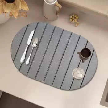 Коврик для сушки посуды, складной, впитывающий воду, каменный, для сушки кухонной стойки, нескользящий коврик из диатомита для посуды, кастрюль, бутылок A белый