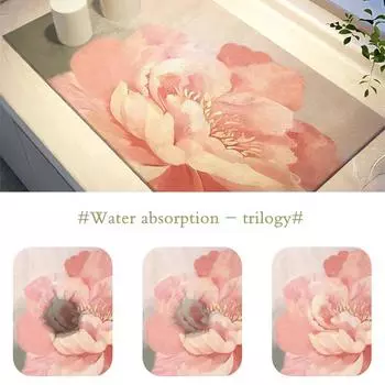 Коврик для сушки посуды в китайском стиле, впитывающий коврик для сушки кофе, коврик для сушки посуды, быстросохнущий коврик для кухонной посуды 30x40cm