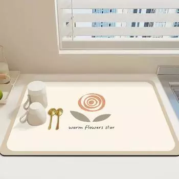 Коврик для сушки посуды Yousheng, коврик для кофе, супервпитывающий коврик для сушки посуды, легко чистящийся прямоугольный коврик для сушки кухонной стойки Small A