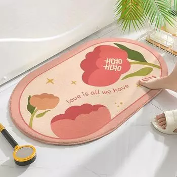 Коврик для свадьбы, красный, имитация кашемира, ковер для свадебной комнаты, противоскользящий коврик для входа в туалет 40 * 60CM [Imitation Cashmere]