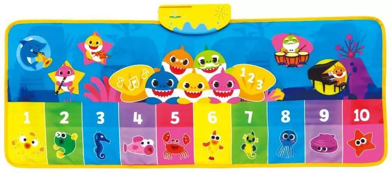 Коврик для танцев на пианино AGATSUMA BABY SHARK Коврик для танцев на пианино Baby Shark Blue Step&Sing