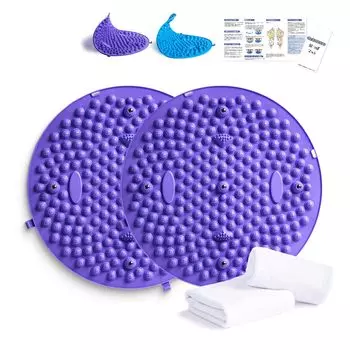 Коврик для точечного массажа стоп Arkmoon 2 шт., улучшенный эластичный массажер для точечного массажа стопы TPE с нужным количеством 40 см. фиолетовый