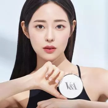 Коврик для тонального крема V&A Beauty Long Wear Cushion, корейская косметика, KPOP No. 01 Fair Ivory
