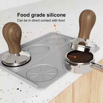 Коврик для трамбовки эспрессо, нескользящий силиконовый коврик для трамбовки кофе, подставка для трамбовки эспрессо чёрный