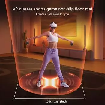Коврик для тренировок VR из искусственной кожи со звукоизоляцией, удобный игровой коврик с нескользящей поверхностью для захватывающего игрового процесса Quest 3 A