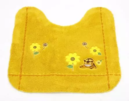 Коврик для туалета на автобусной остановке «Мой сосед Тоторо» размером примерно 58 x 60 см. жёлтый