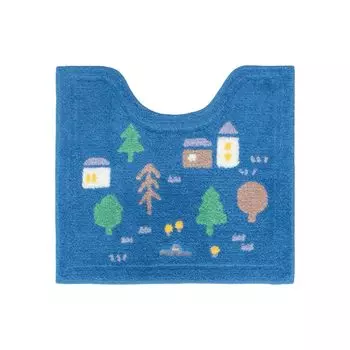 Коврик для туалета OKA Natal Scenery 55 см x 60 см темно-синий милый кролик примерно. (Нордик Релакс) тёмно-синий