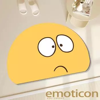 Коврик для туалетной двери с изображением мультфильма, впитывающий коврик, бытовой, забавный, устойчивый к грязи, диатомовый коврик, однотонный, полукруглый, нескользящий коврик 40*60cm