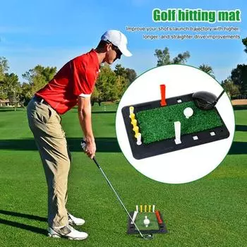 Коврик для удара по мячу в гольфе с искусственным покрытием, тренировочный коврик для замаха в гольфе с резиновой основой