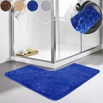 Коврик для угла ванной комнаты в форме булыжника, прочный, нескользящий, можно стирать в стиральной машине, впитывающий, коврик для пола, коврик для душа в углу ванной комнаты 80x80cm
