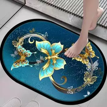 Коврик для умывальника, впитывающий грязь, входная дверь, мягкий коврик, устойчивый к грязи, нескользящий коврик из диатомовой грязи 40x60cm белый