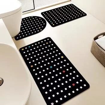 Коврик для унитаза из трех частей, моющийся, износостойкий, диатомовый, грязевой, простой, противоскользящий коврик для ванной комнаты 50 * 80cm