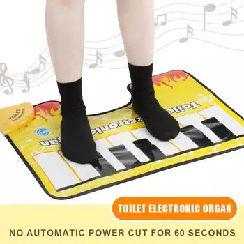 Коврик для унитаза, новинка, звучащий как пианино, коврик для ванной комнаты, забавный носок, музыкальная клавиатура, коврик для унитаза, коврик для ванной комнаты жёлтый